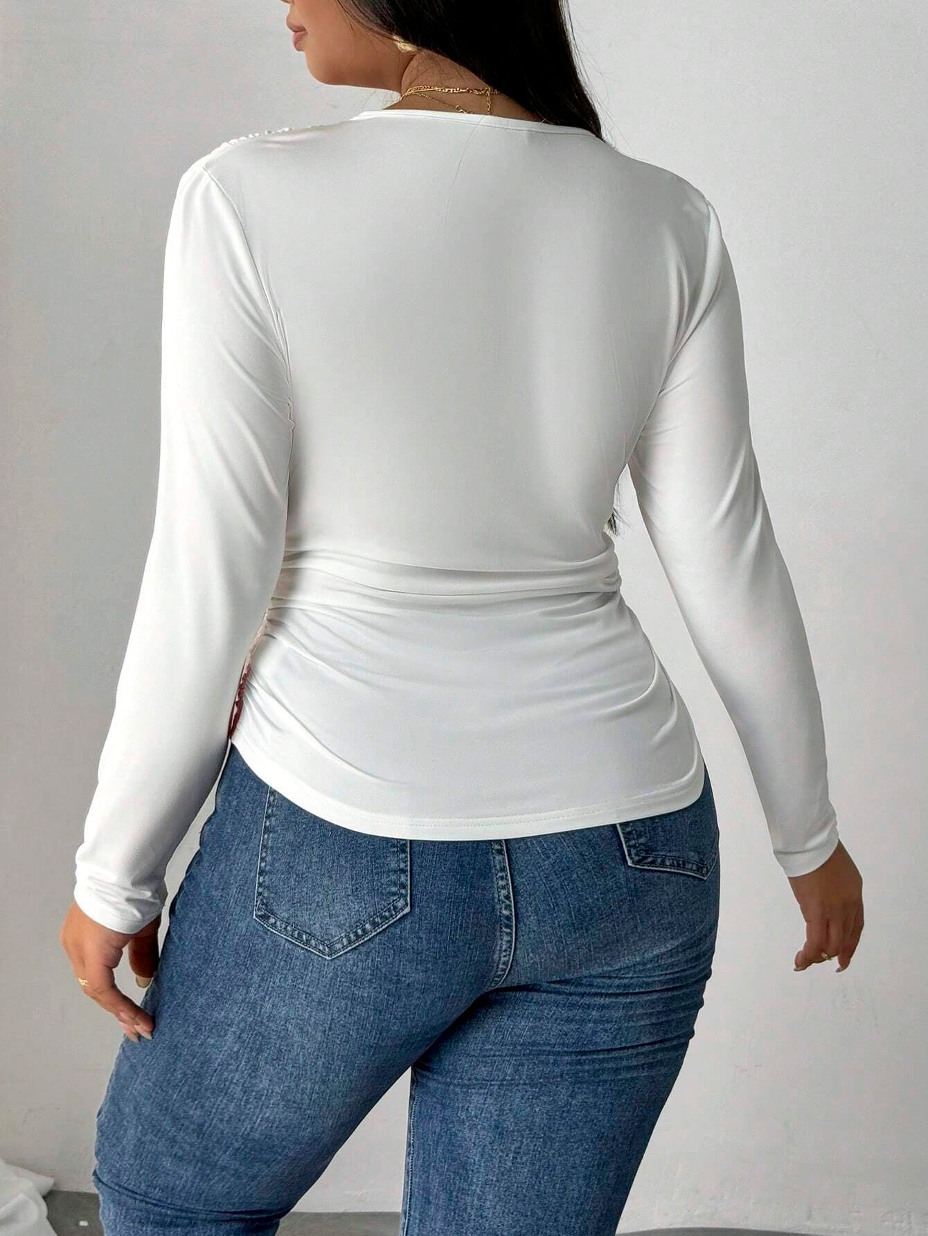 Floral Mesh Long Sleeve T-Shirt