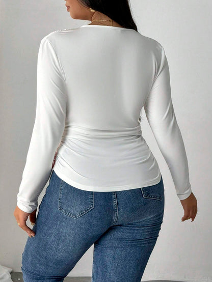 Floral Mesh Long Sleeve T-Shirt