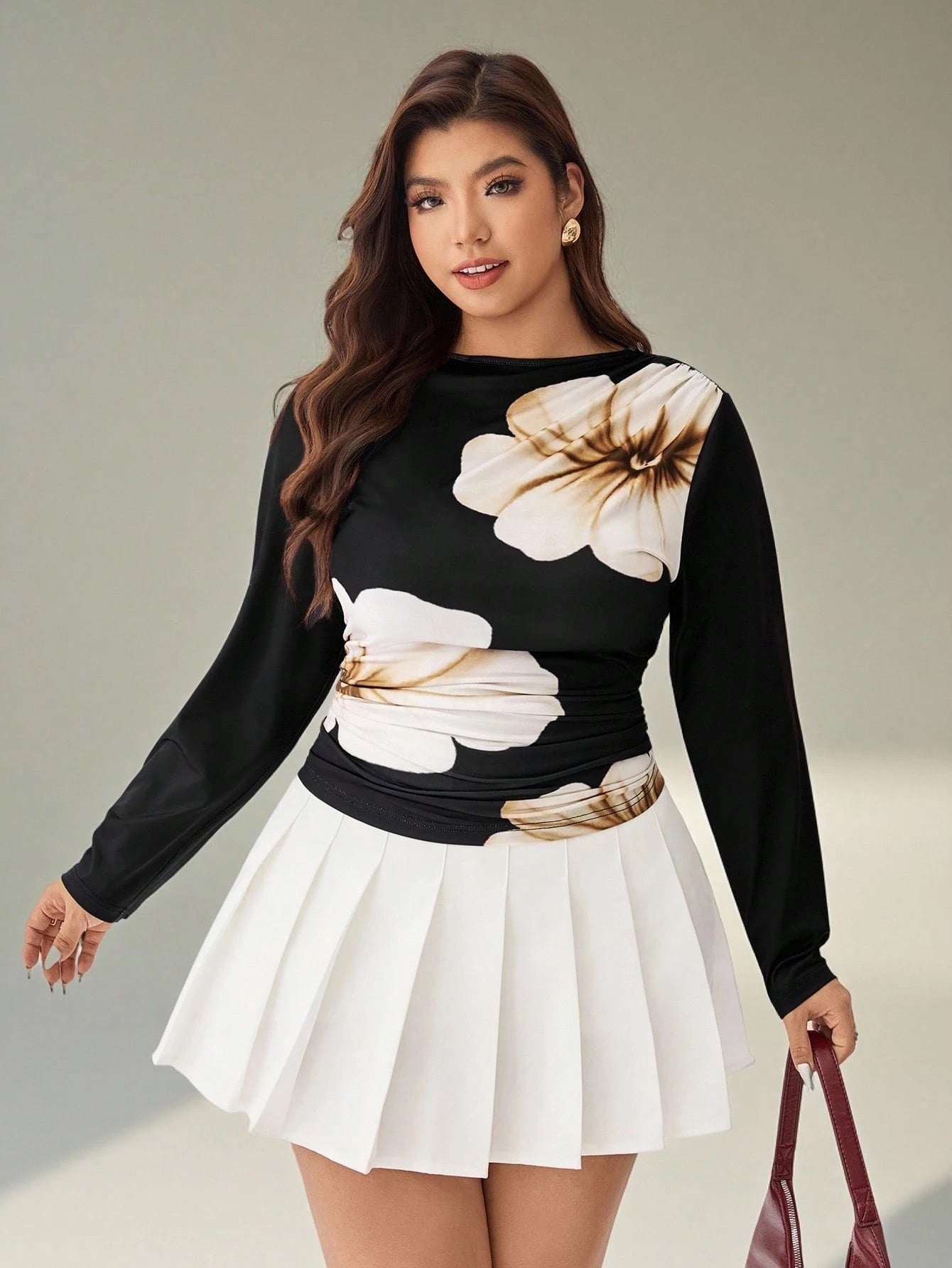 Floral Mesh Long Sleeve T-Shirt