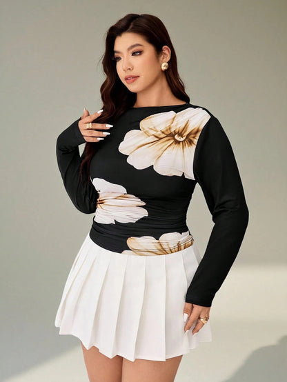 Floral Mesh Long Sleeve T-Shirt