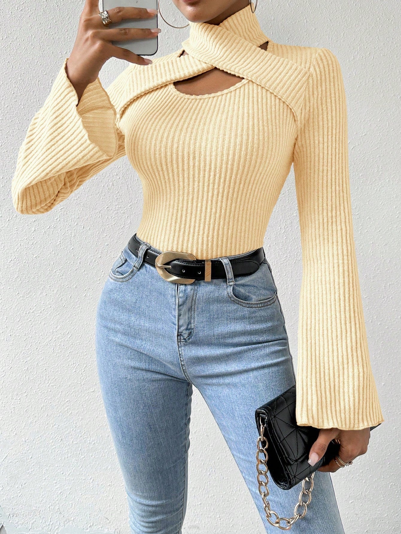 Criss-Cross Ribbed Long Sleeve