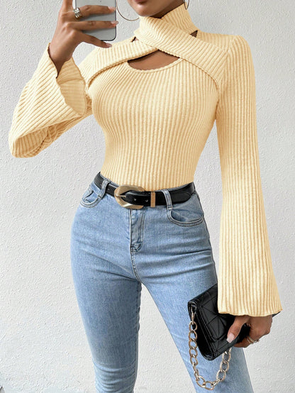 Criss-Cross Ribbed Long Sleeve