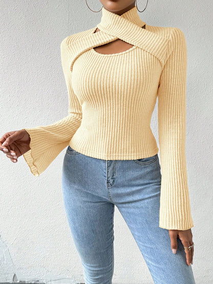 Criss-Cross Ribbed Long Sleeve