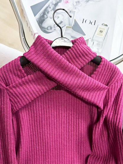 Criss-Cross Ribbed Long Sleeve