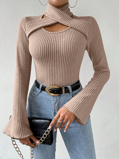 Criss-Cross Ribbed Long Sleeve