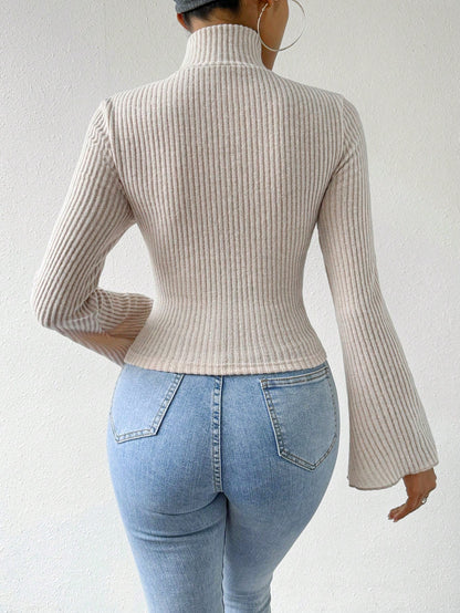 Criss-Cross Ribbed Long Sleeve