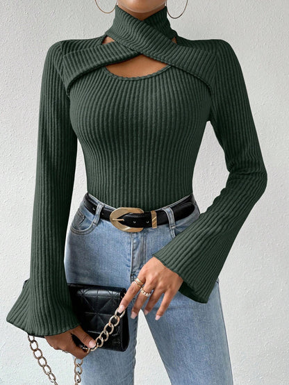 Criss-Cross Ribbed Long Sleeve