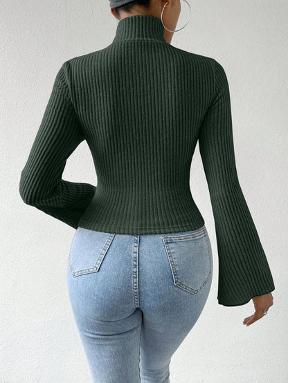 Criss-Cross Ribbed Long Sleeve
