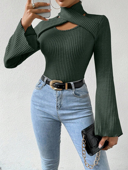 Criss-Cross Ribbed Long Sleeve