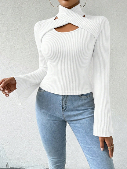 Criss-Cross Ribbed Long Sleeve