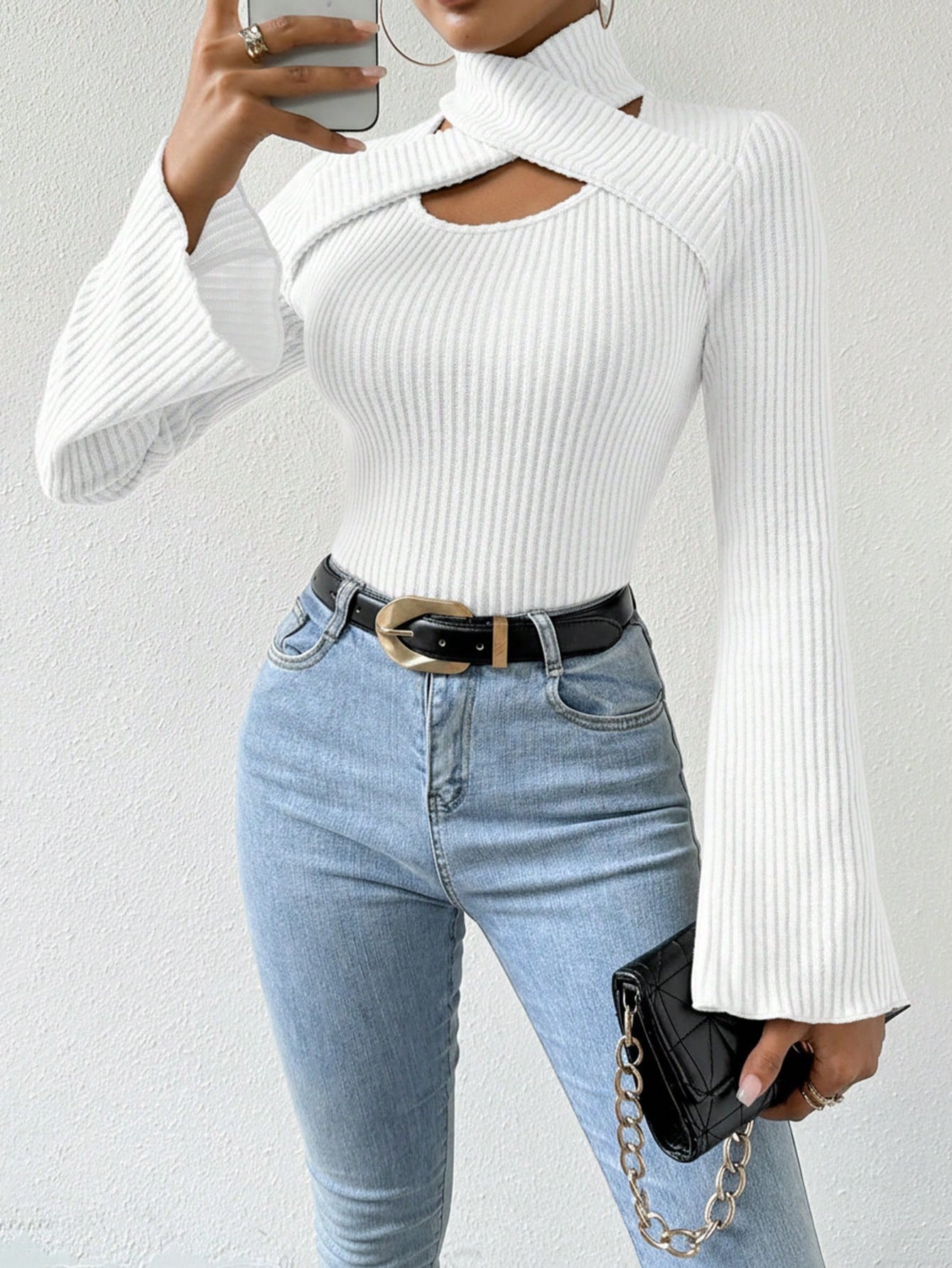 Criss-Cross Ribbed Long Sleeve