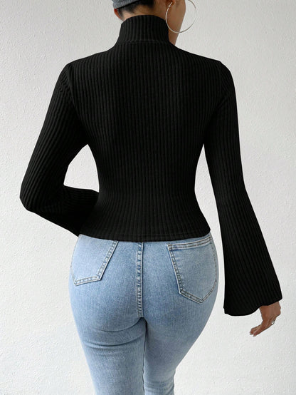 Criss-Cross Ribbed Long Sleeve