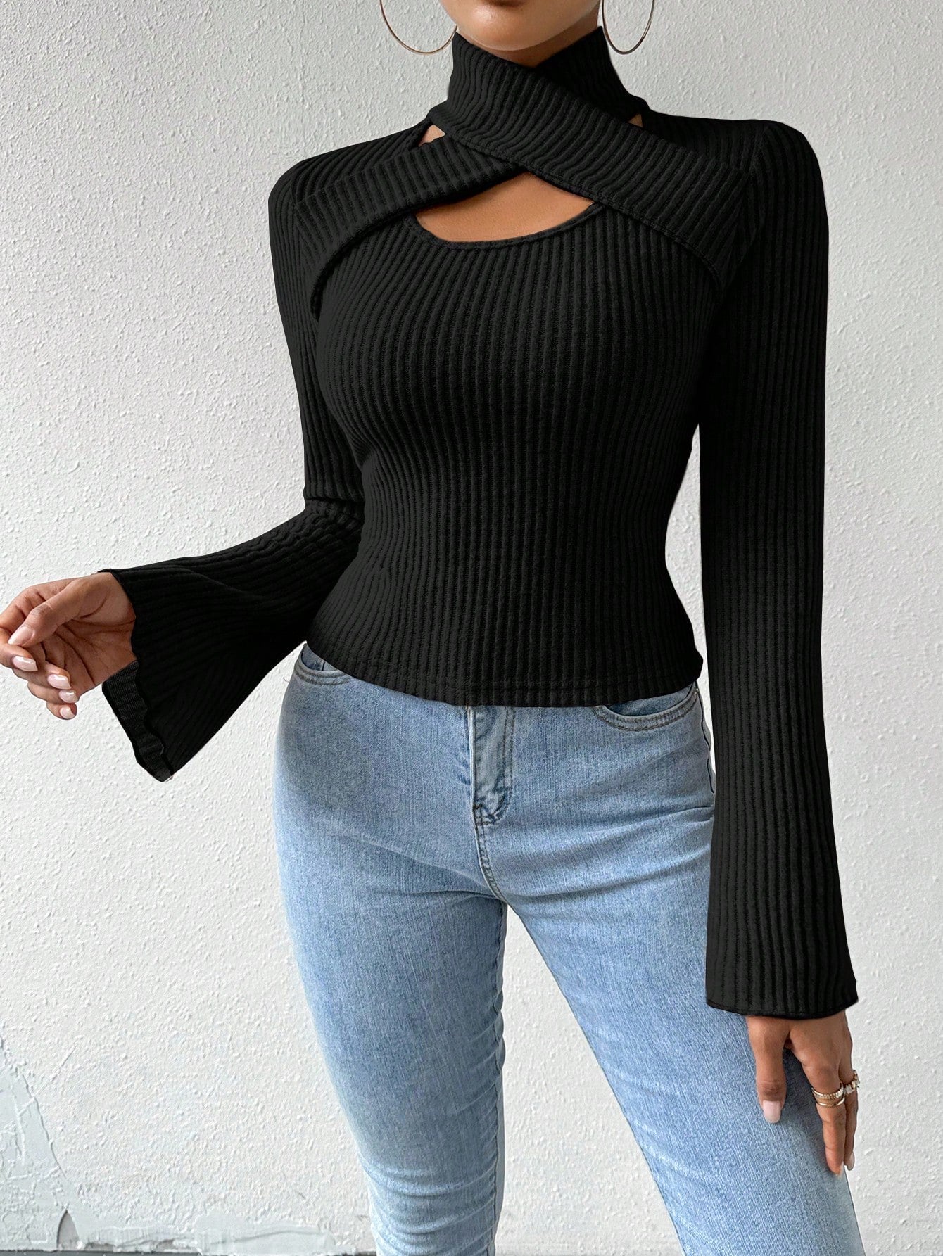 Criss-Cross Ribbed Long Sleeve