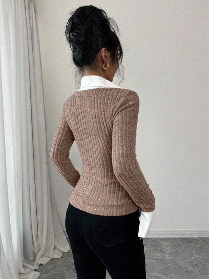 College-Style Polo 2-in-1 Top