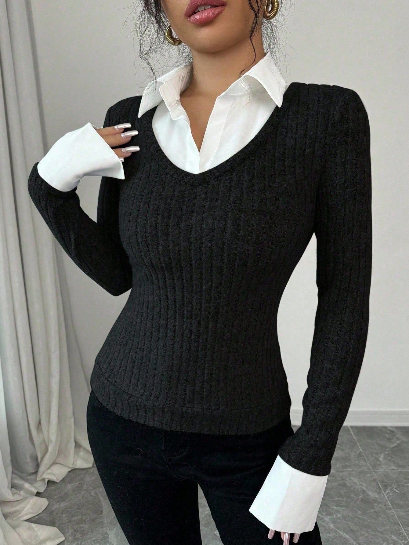College-Style Polo 2-in-1 Top