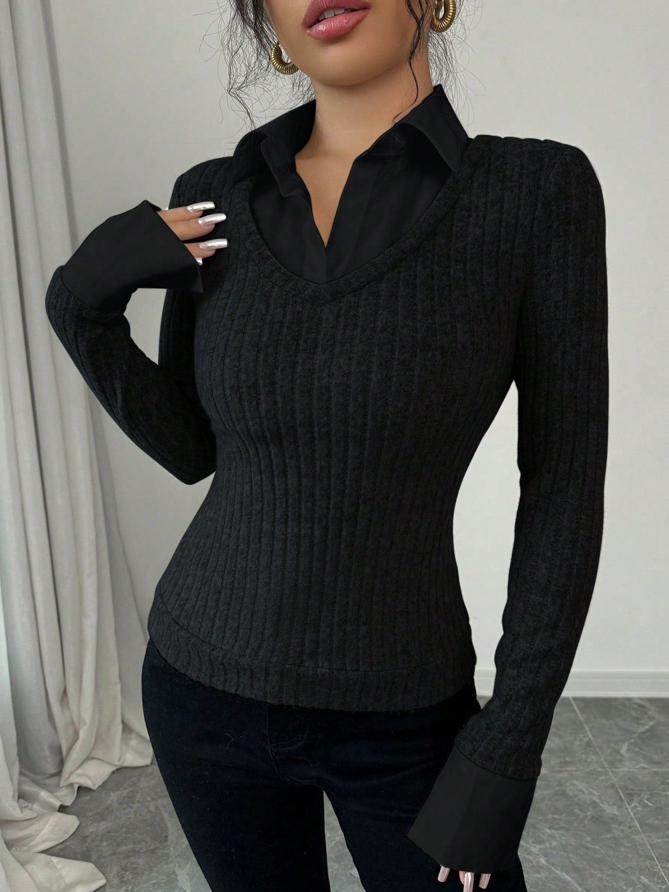 College-Style Polo 2-in-1 Top