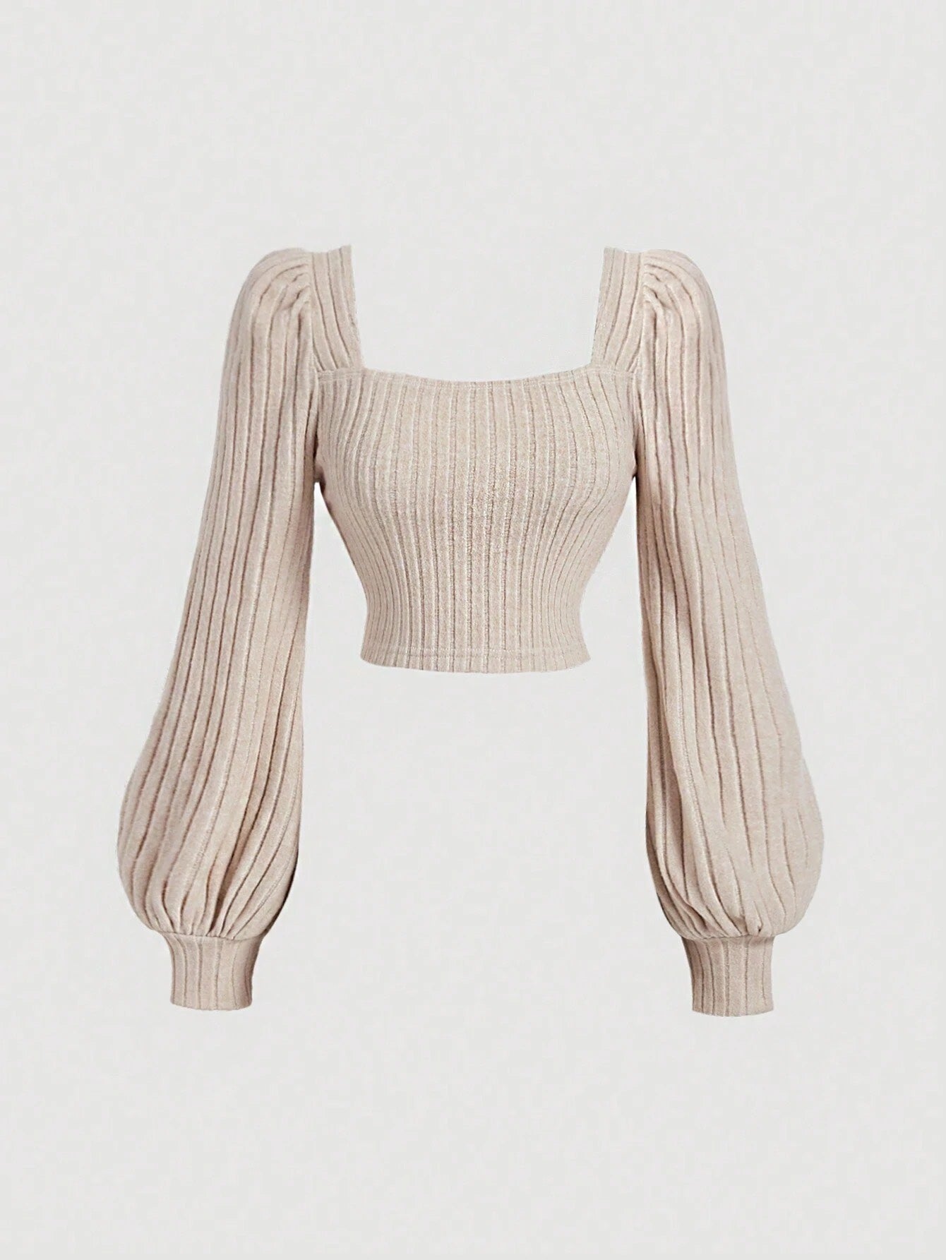 Square Neck Puff Sleeve Crop