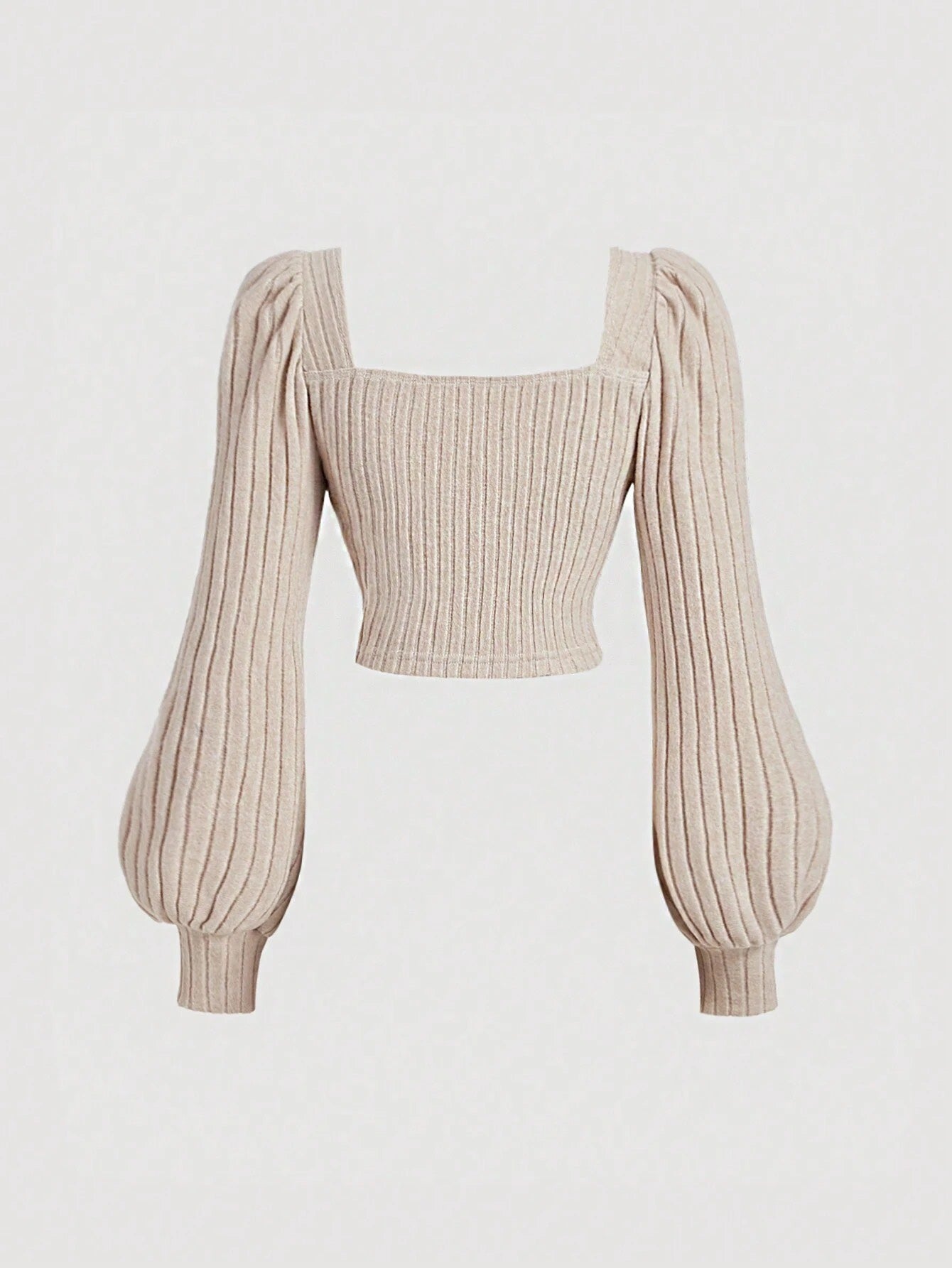 Square Neck Puff Sleeve Crop
