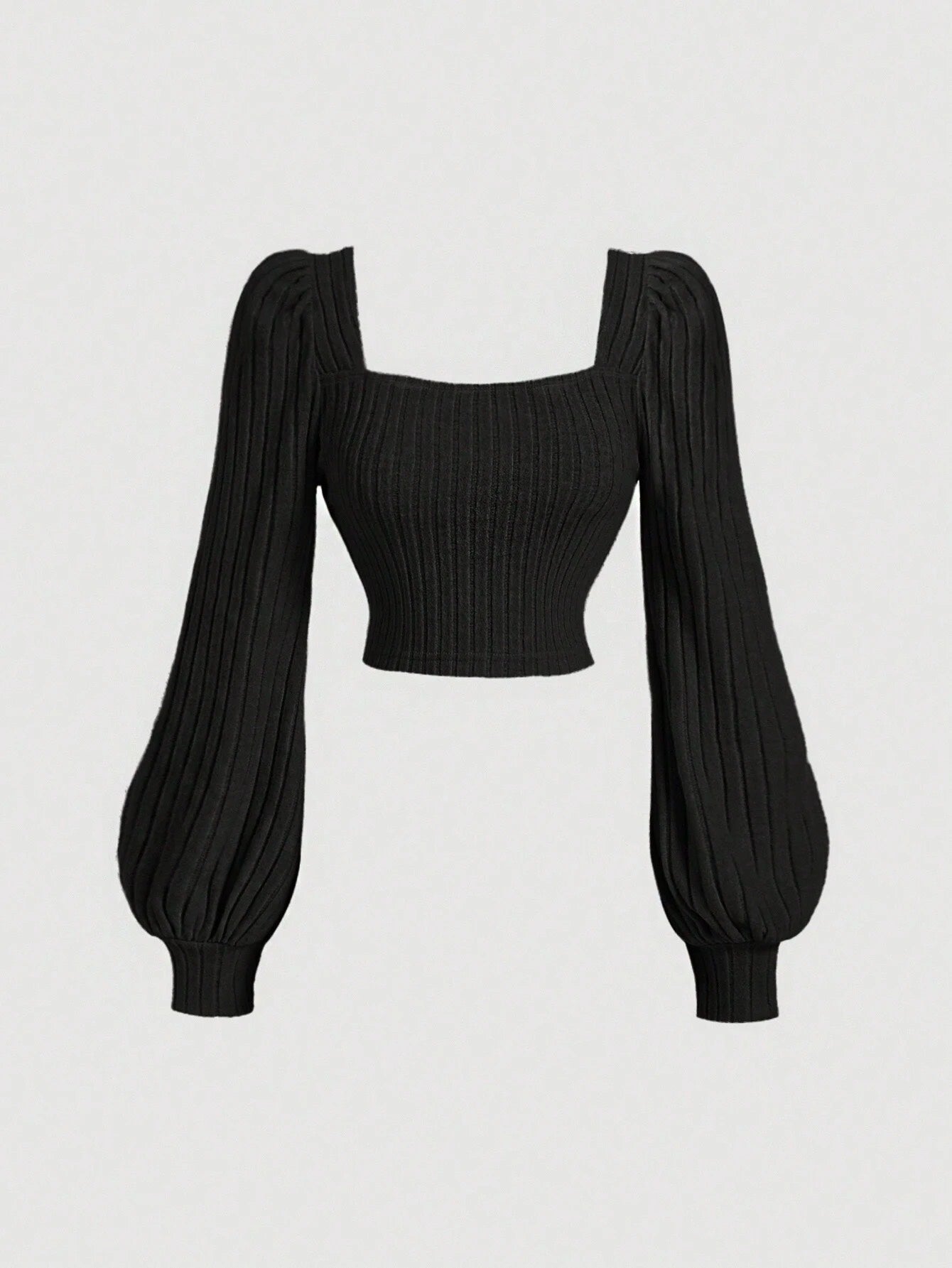 Square Neck Puff Sleeve Crop