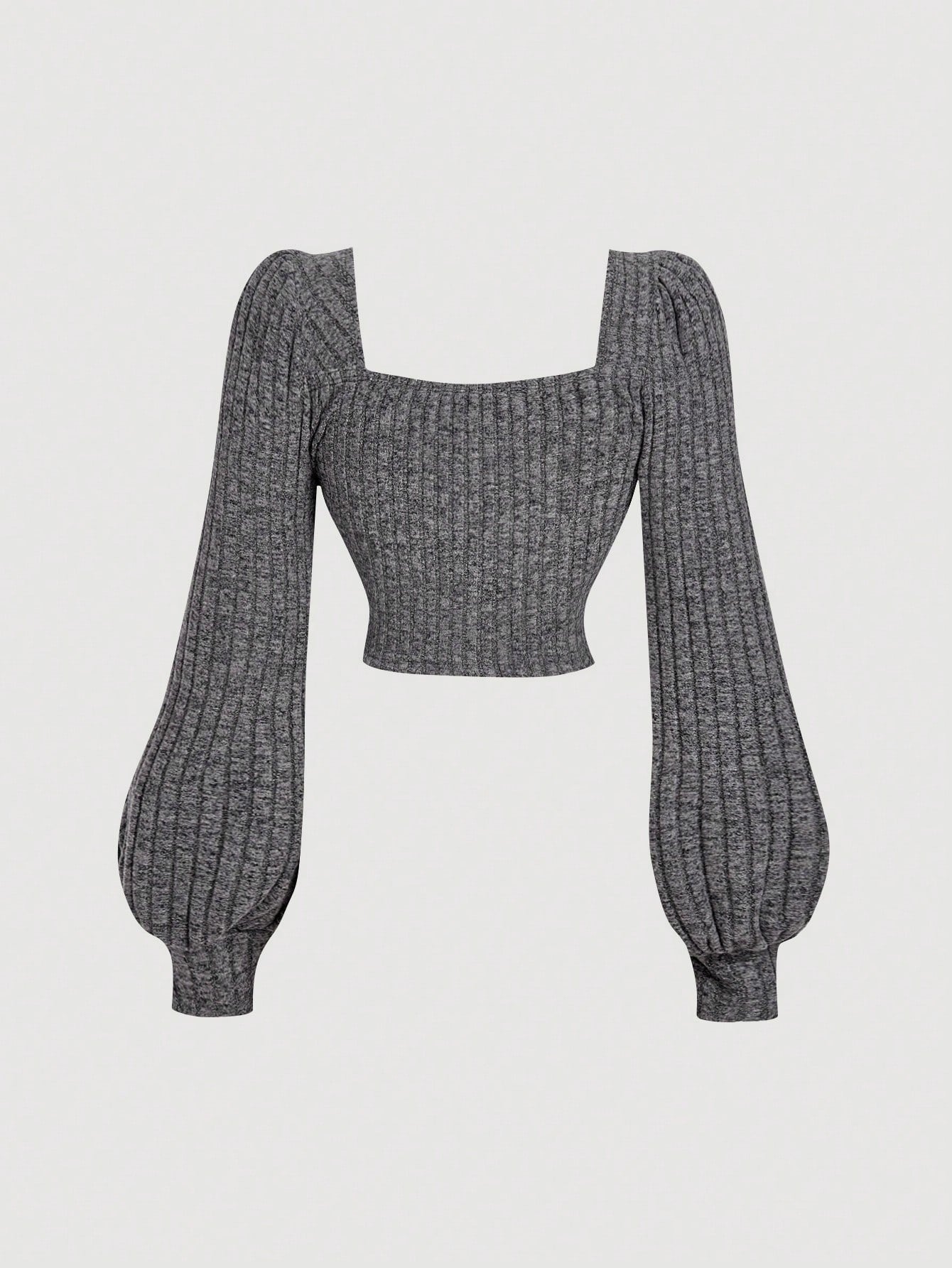 Square Neck Puff Sleeve Crop