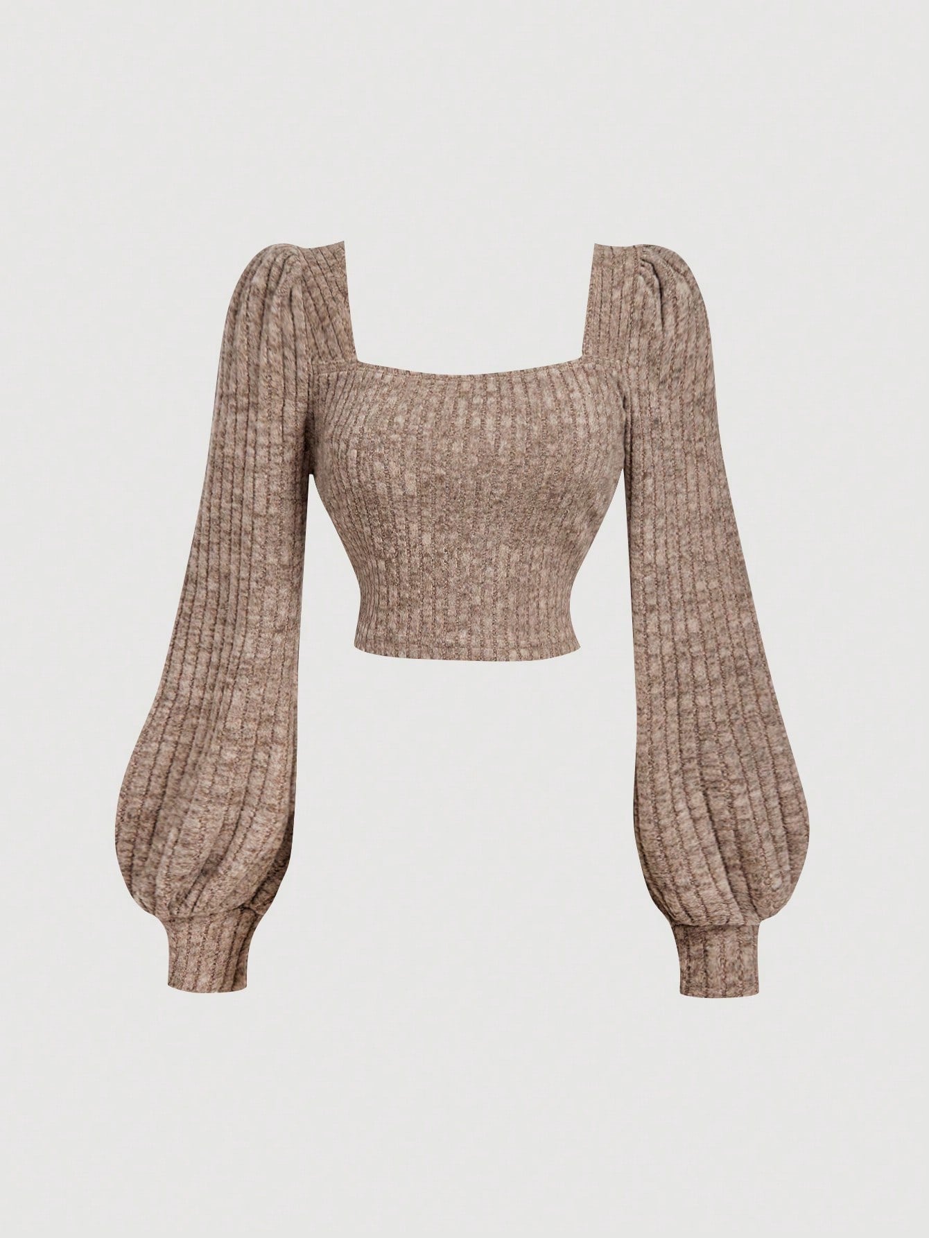 Square Neck Puff Sleeve Crop