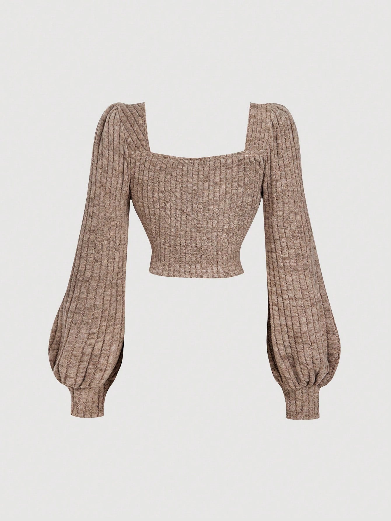 Square Neck Puff Sleeve Crop