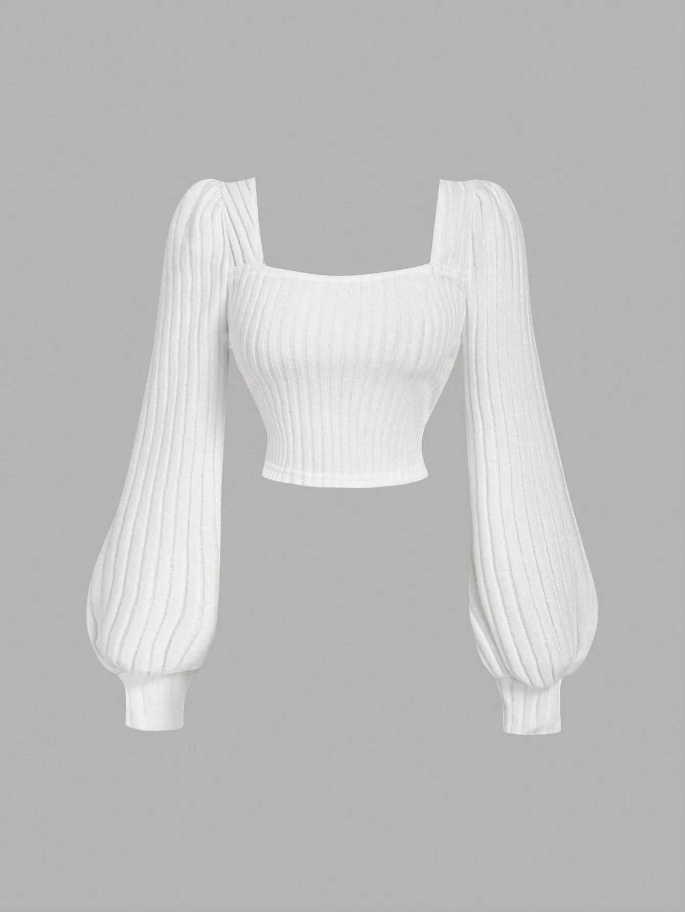 Square Neck Puff Sleeve Crop