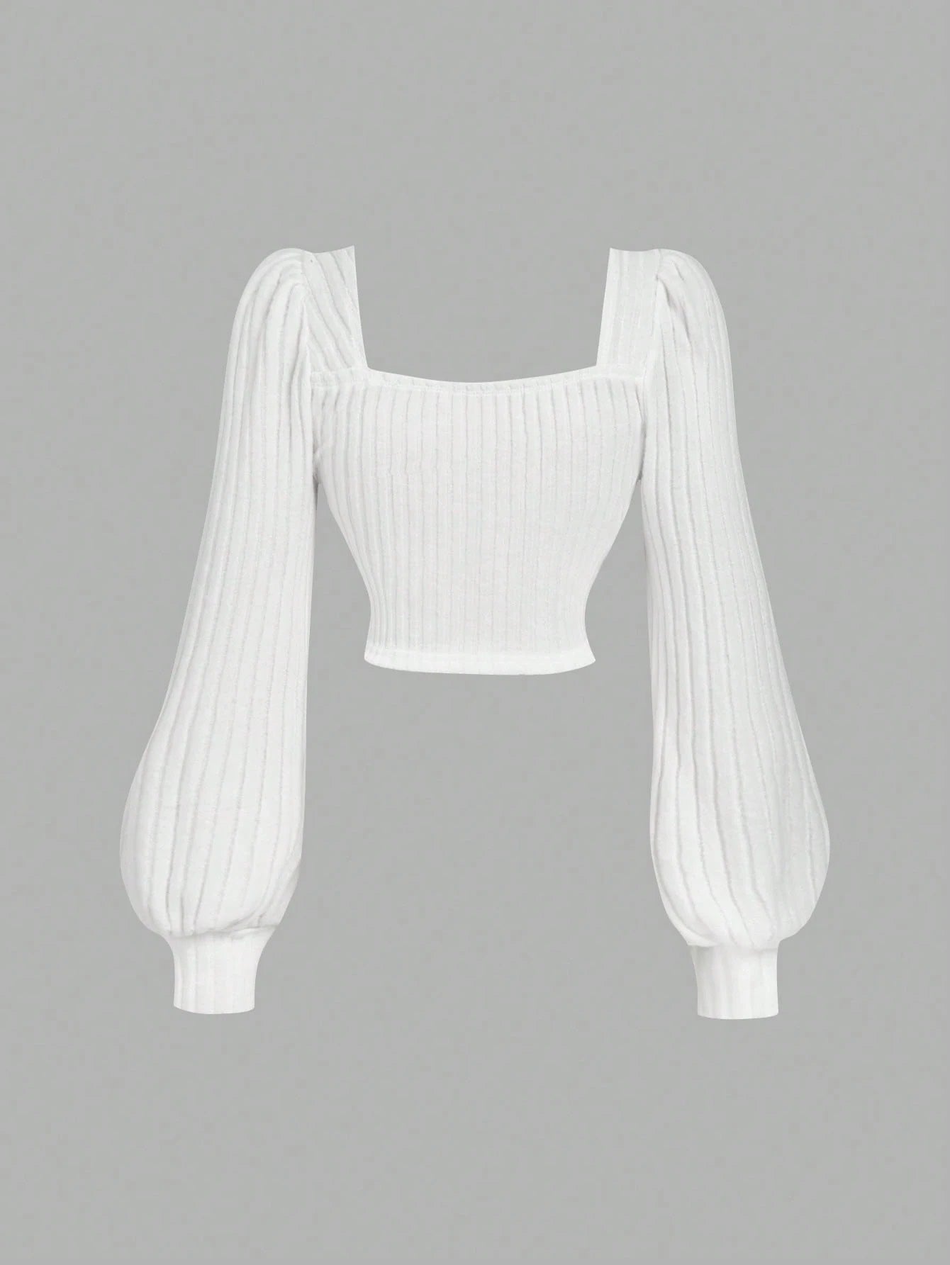 Square Neck Puff Sleeve Crop