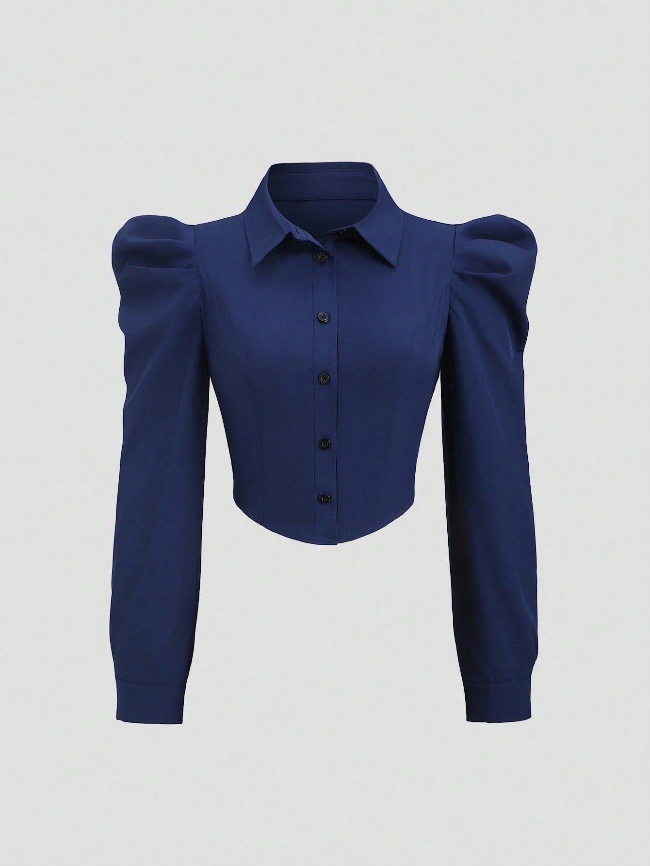 Gigot Sleeve Asymmetrical Shirt