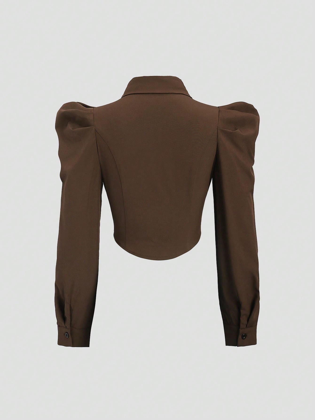 Gigot Sleeve Asymmetrical Shirt