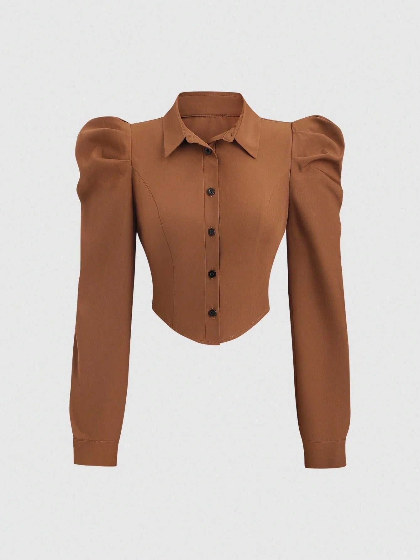 Gigot Sleeve Asymmetrical Shirt