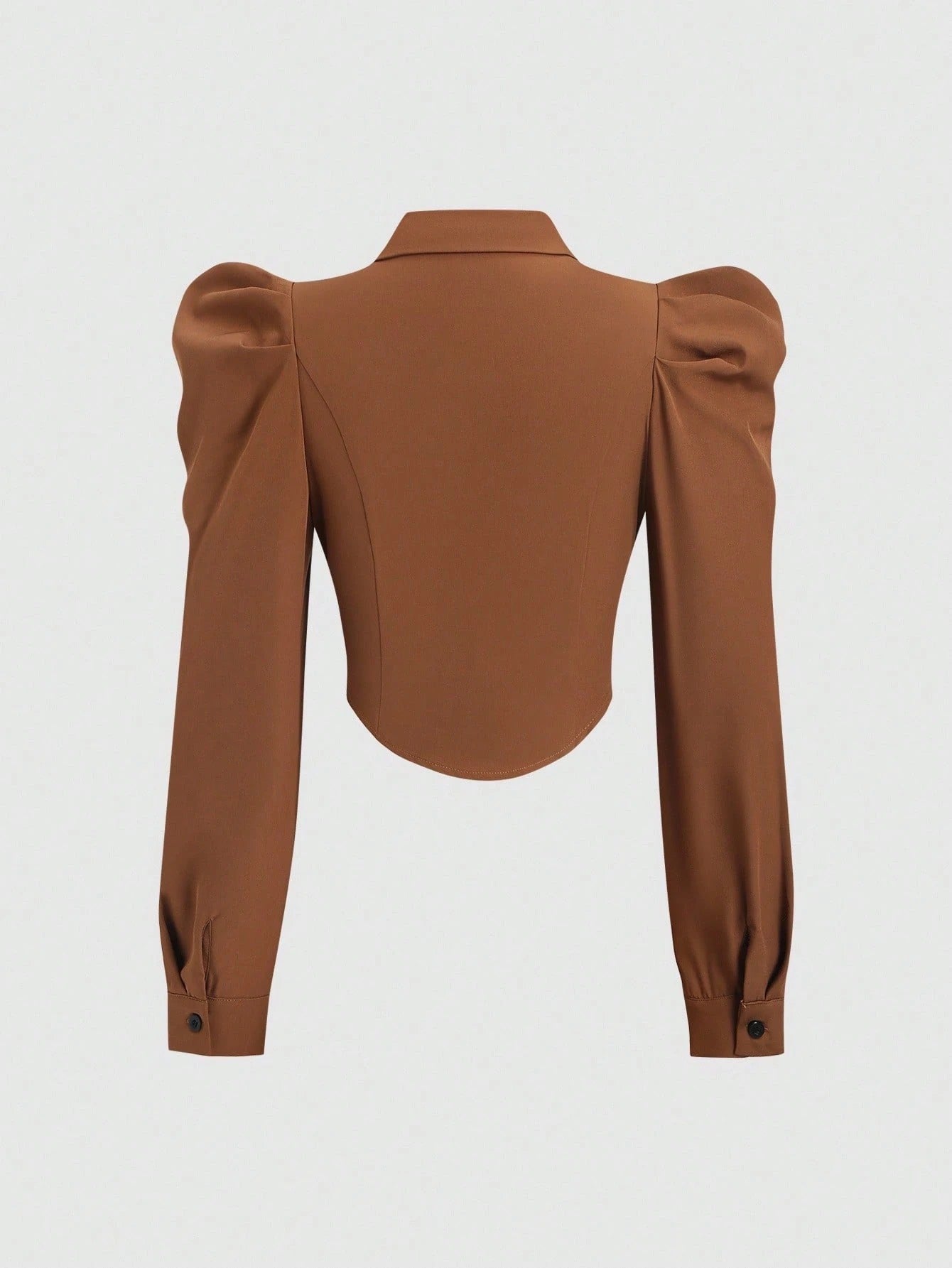 Gigot Sleeve Asymmetrical Shirt