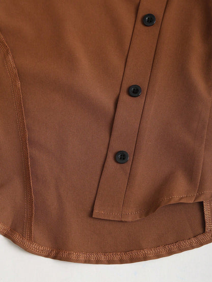 Gigot Sleeve Asymmetrical Shirt