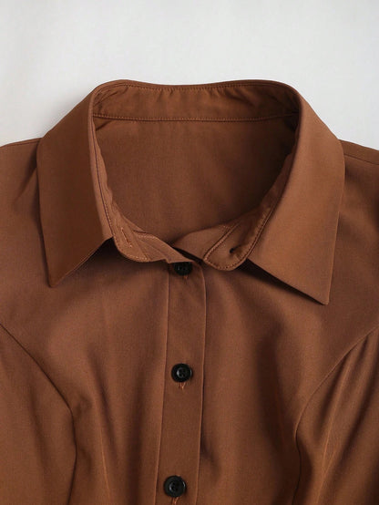 Gigot Sleeve Asymmetrical Shirt