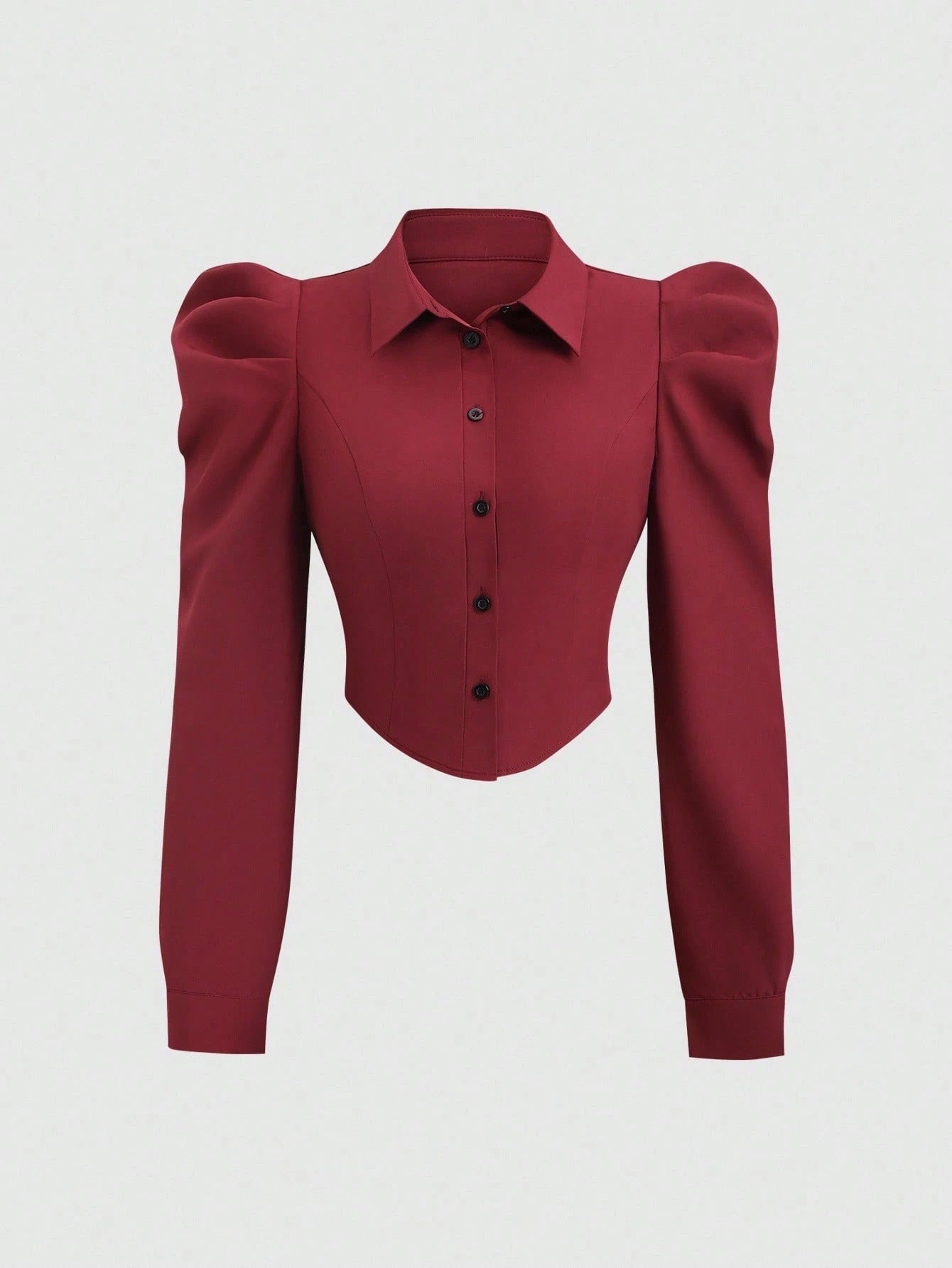 Gigot Sleeve Asymmetrical Shirt