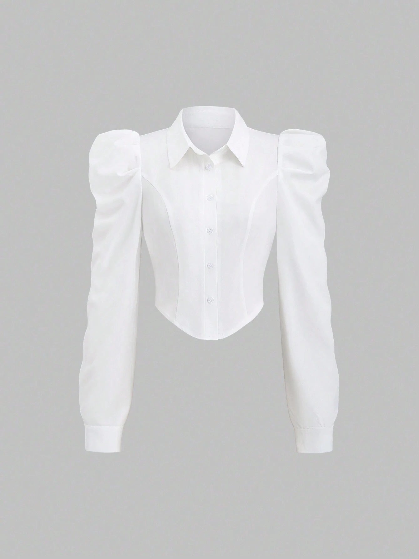 Gigot Sleeve Asymmetrical Shirt