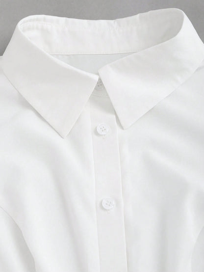 Gigot Sleeve Asymmetrical Shirt