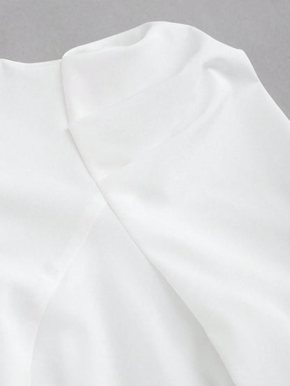 Gigot Sleeve Asymmetrical Shirt