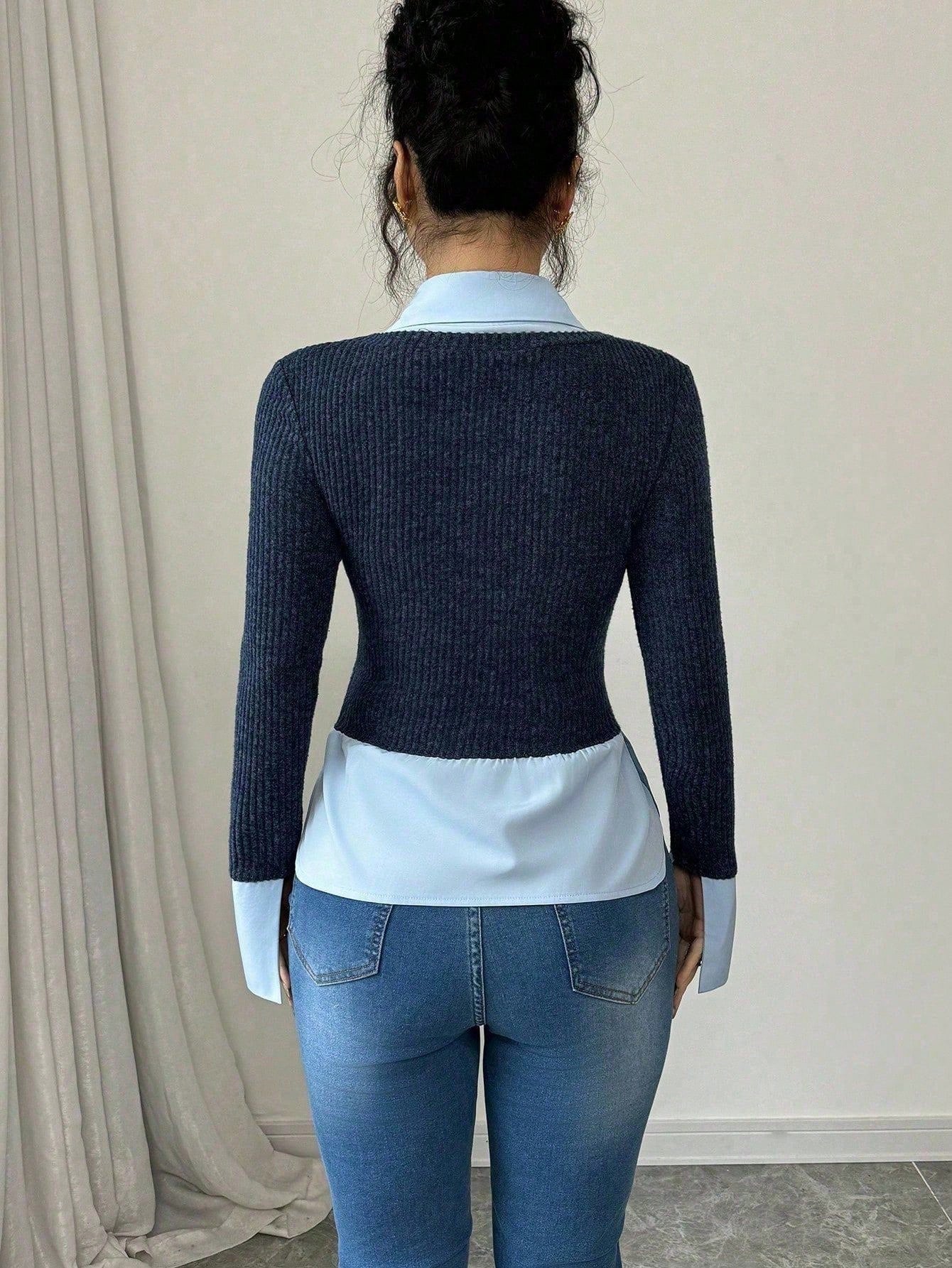 2-in-1 Contrast Panel T-Shirt