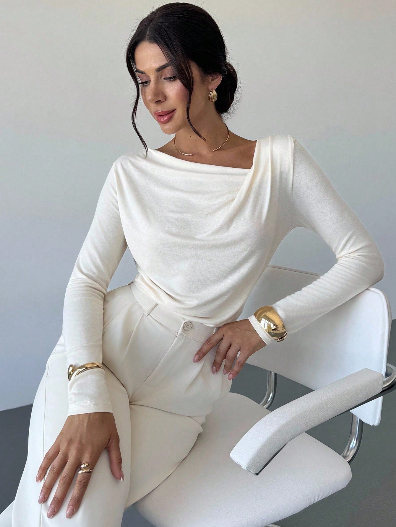 Asymmetrical Cold-Shoulder Top
