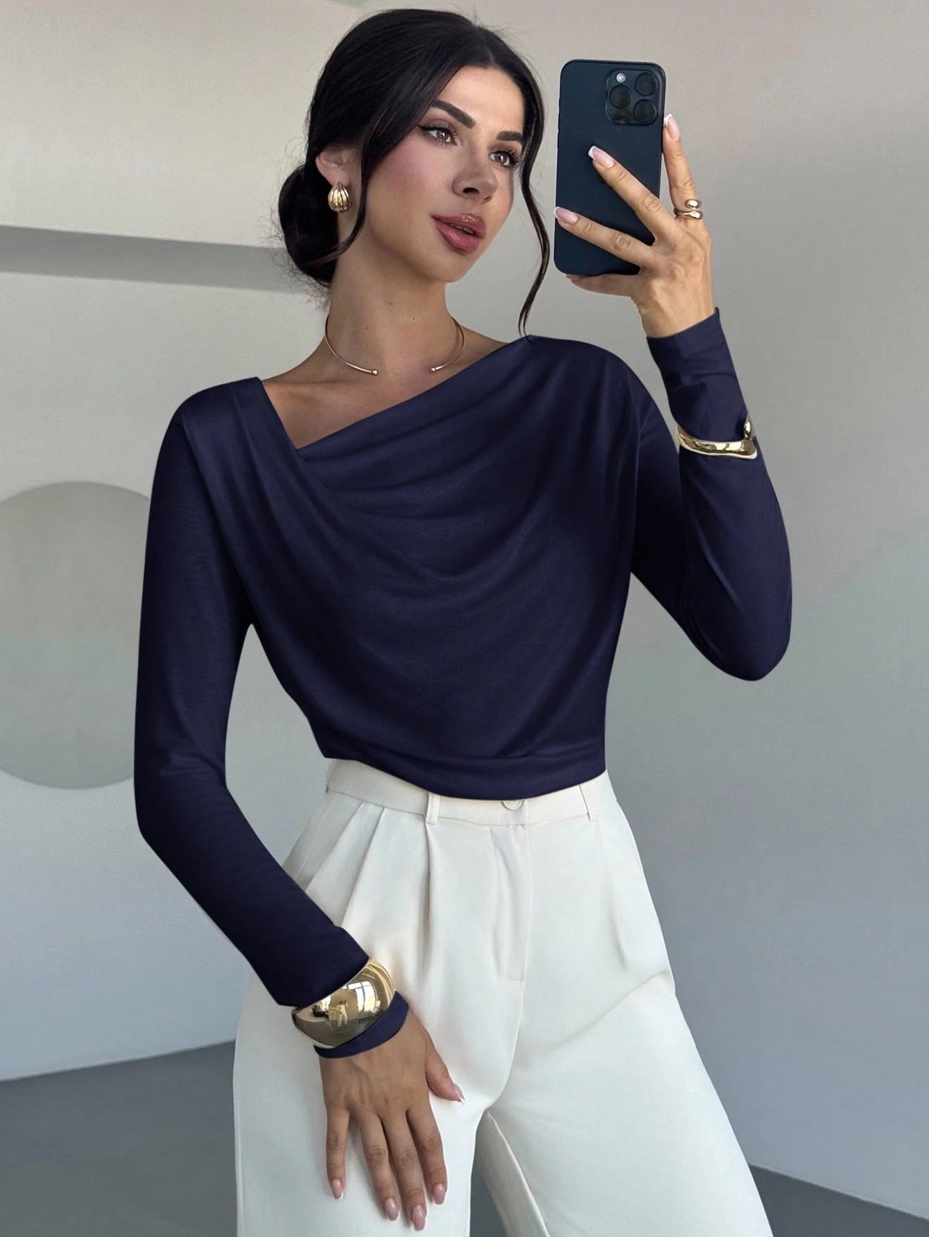 Asymmetrical Cold-Shoulder Top