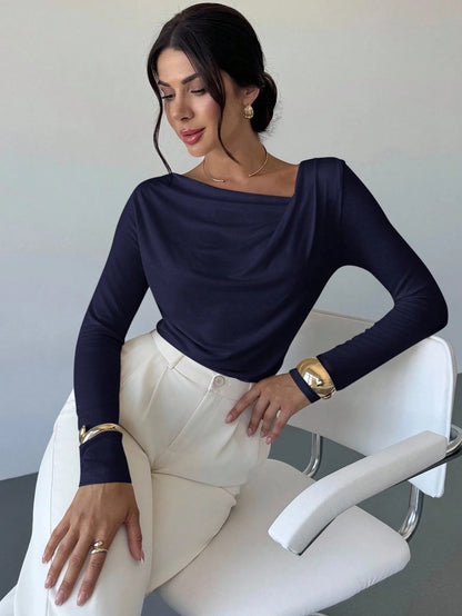 Asymmetrical Cold-Shoulder Top