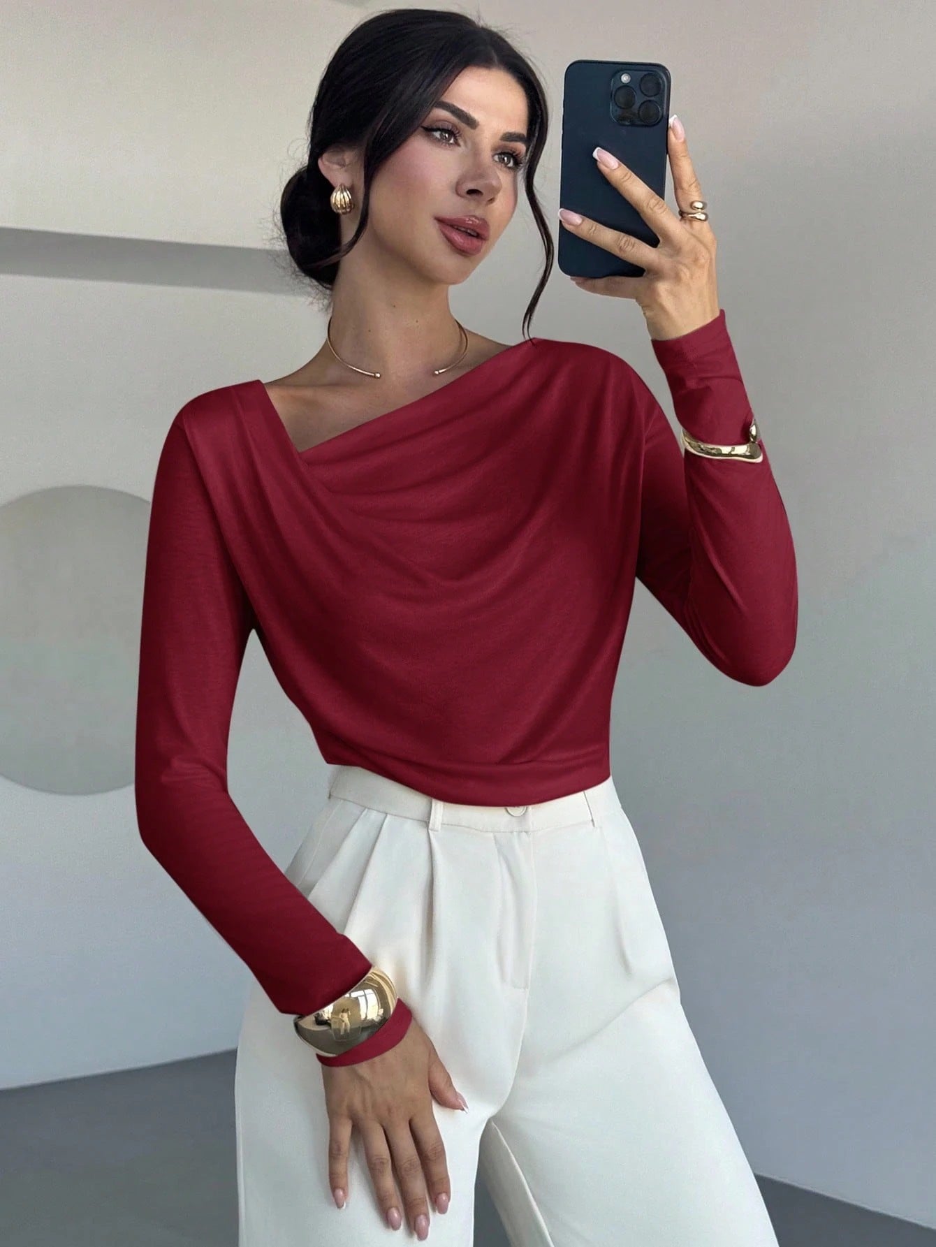 Asymmetrical Cold-Shoulder Top
