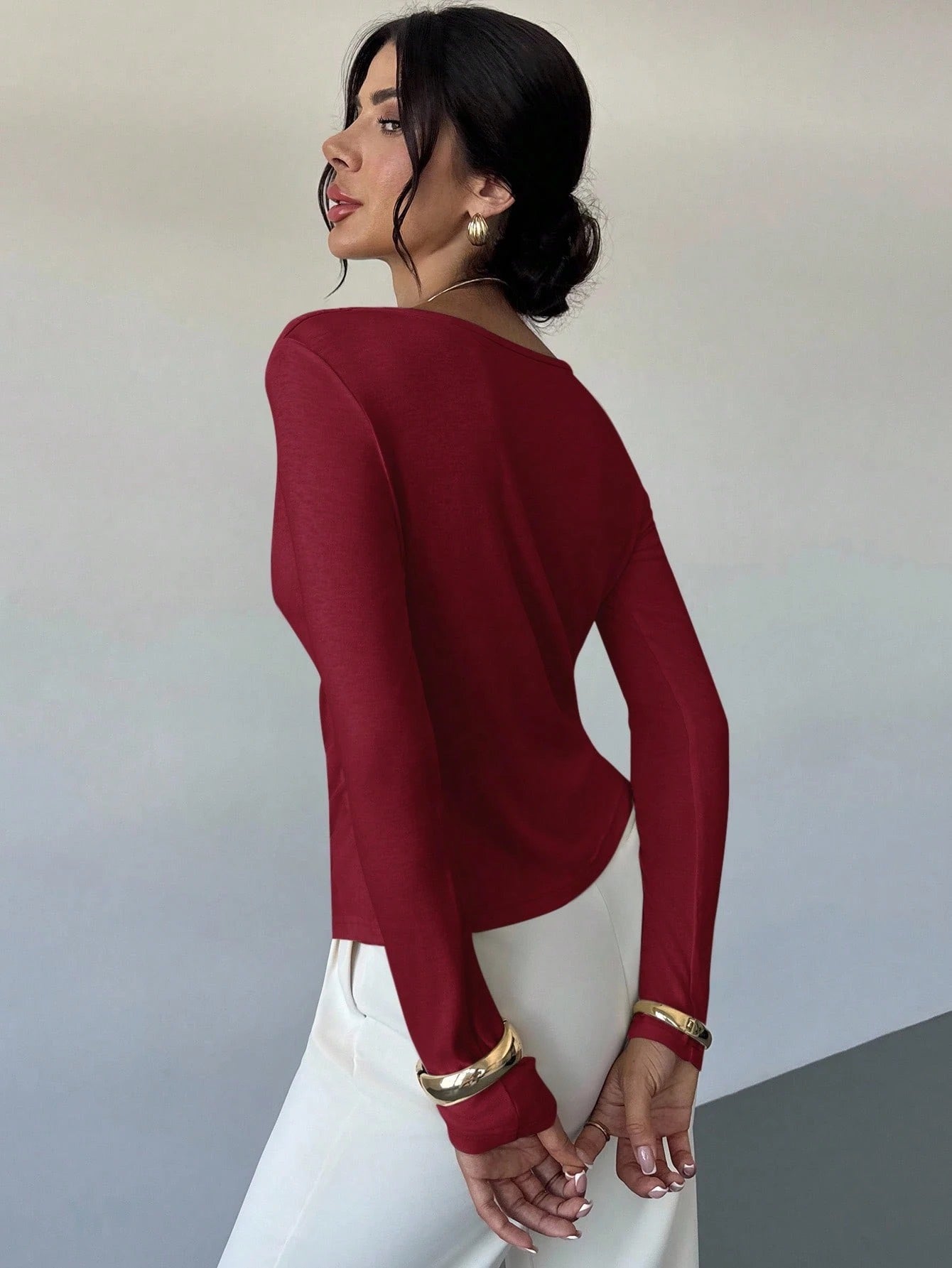 Asymmetrical Cold-Shoulder Top