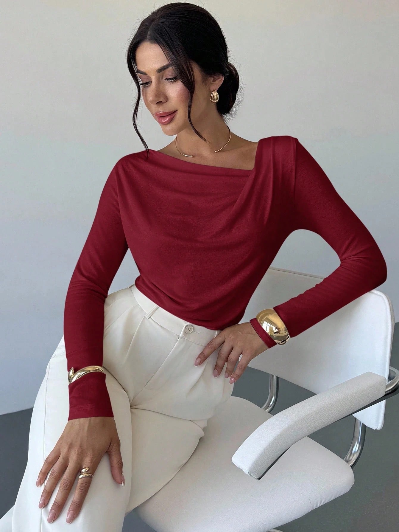 Asymmetrical Cold-Shoulder Top
