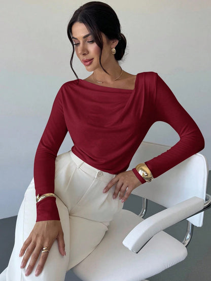 Asymmetrical Cold-Shoulder Top