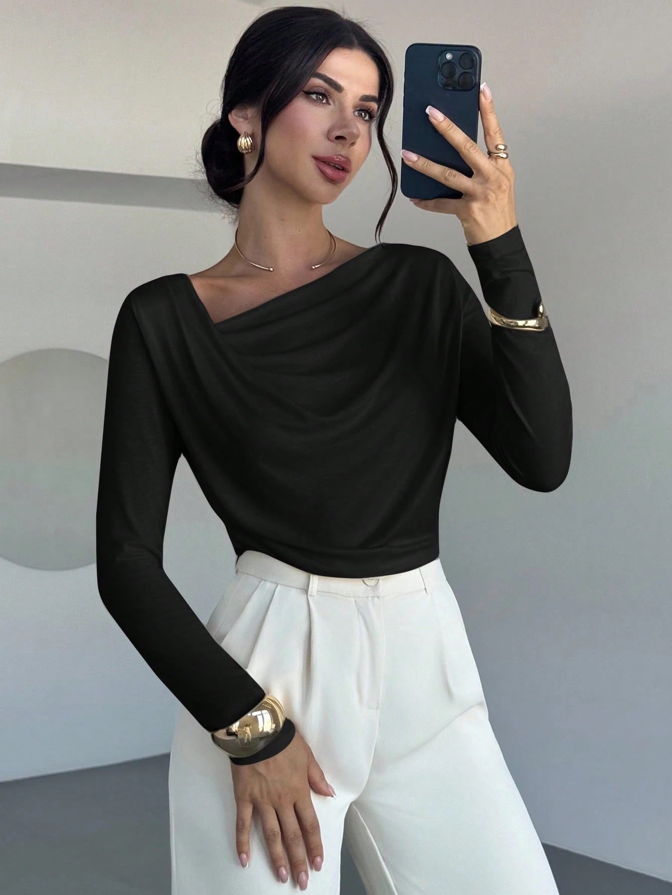 Asymmetrical Cold-Shoulder Top
