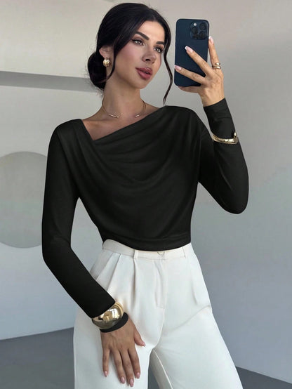 Asymmetrical Cold-Shoulder Top