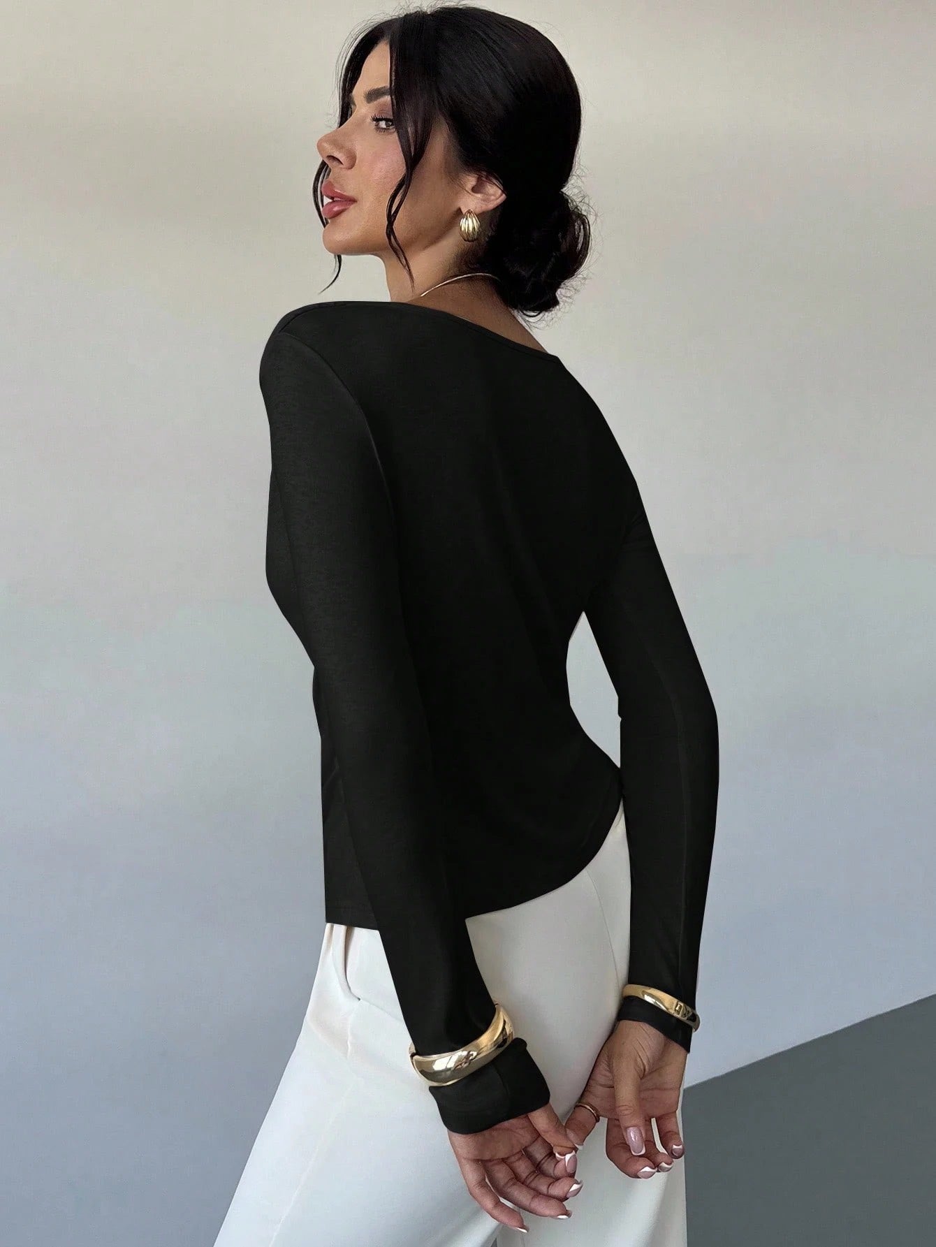 Asymmetrical Cold-Shoulder Top