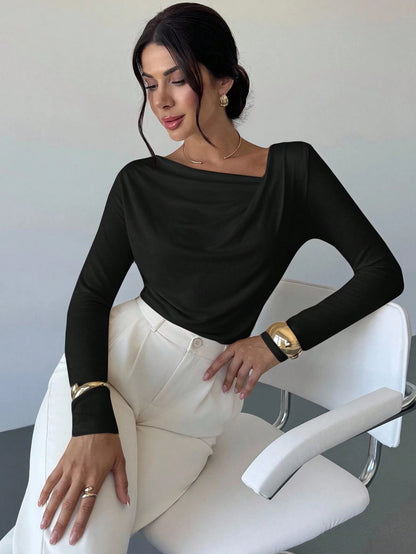 Asymmetrical Cold-Shoulder Top